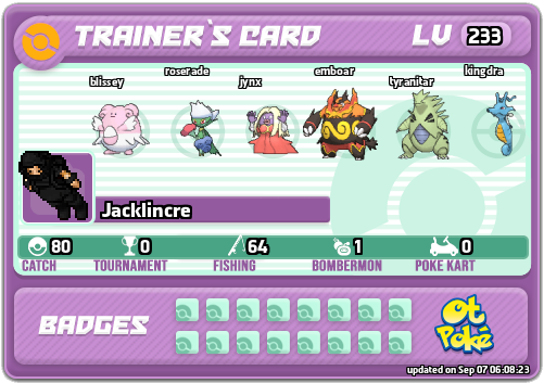 Jacklincre Card otPokemon.com