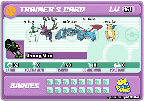 Jhony Mkx Card otPokemon.com