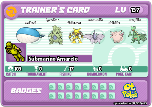 Submarino Amarelo Card otPokemon.com