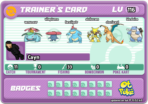 Cayn Card otPokemon.com