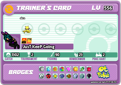 JusT KeeP GoIng Card otPokemon.com