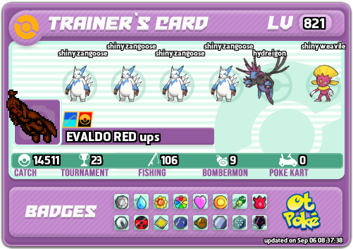 EVALDO RED ups Card otPokemon.com