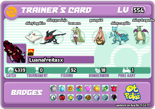 Luanafreitasx Card otPokemon.com