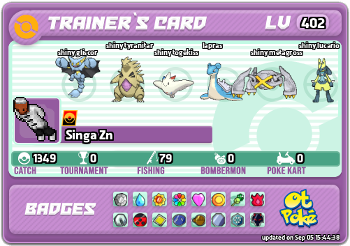 Singa Zn Card otPokemon.com
