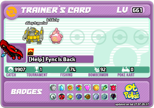 [Help] Fync Is Back Card otPokemon.com