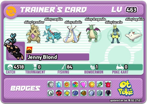 Jenny Blond Card otPokemon.com