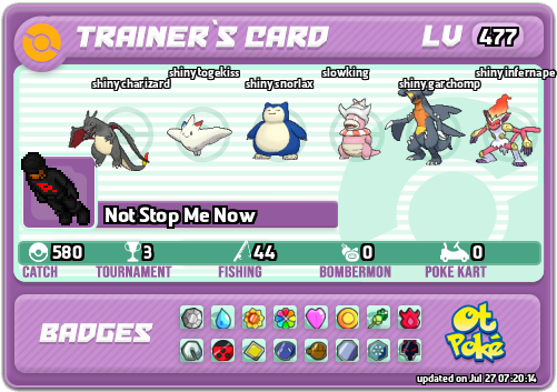 Not Stop Me Now Card otPokemon.com