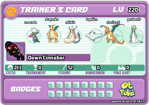 Dawn Cinnabar Card otPokemon.com